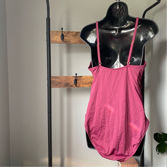 Bleu Rod Beattie ONE PIECE HIGH NECK RUCHED SWIMSUIT in Pomegranate size 14 NEW - Picture 6 of 8